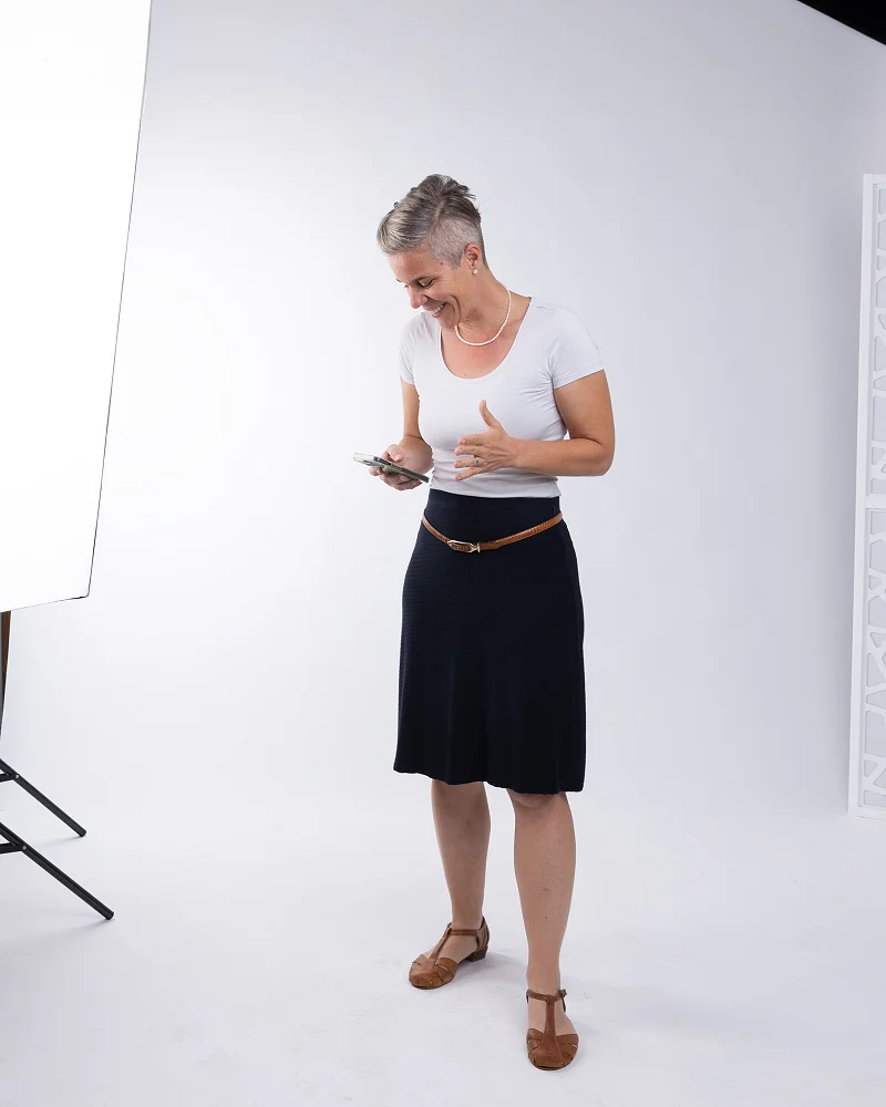 Anita Fiechter im Fotostudio bei diffrent digital in Pratteln