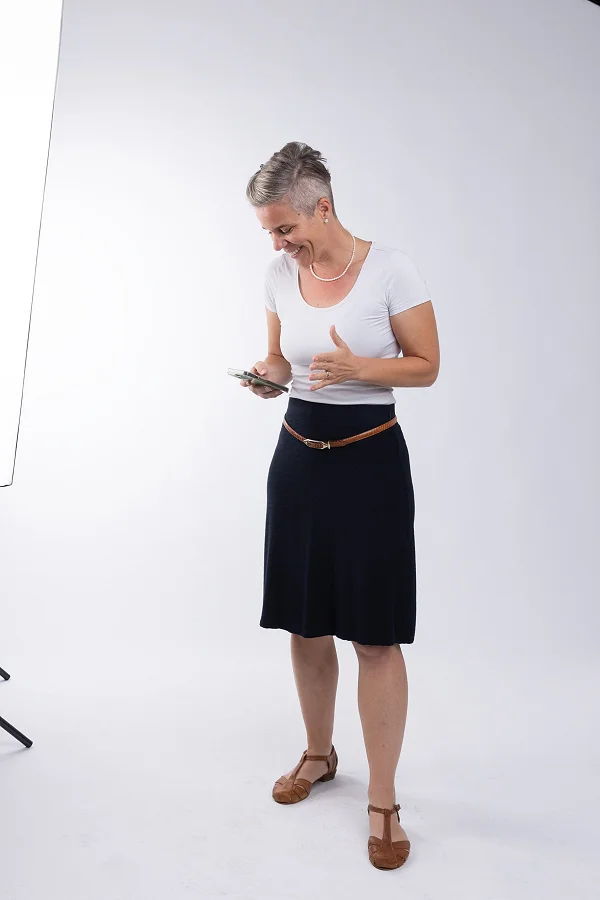 Anita Fiechter im Fotostudio bei diffrent digital in Pratteln